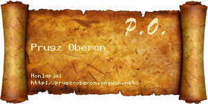 Prusz Oberon névjegykártya